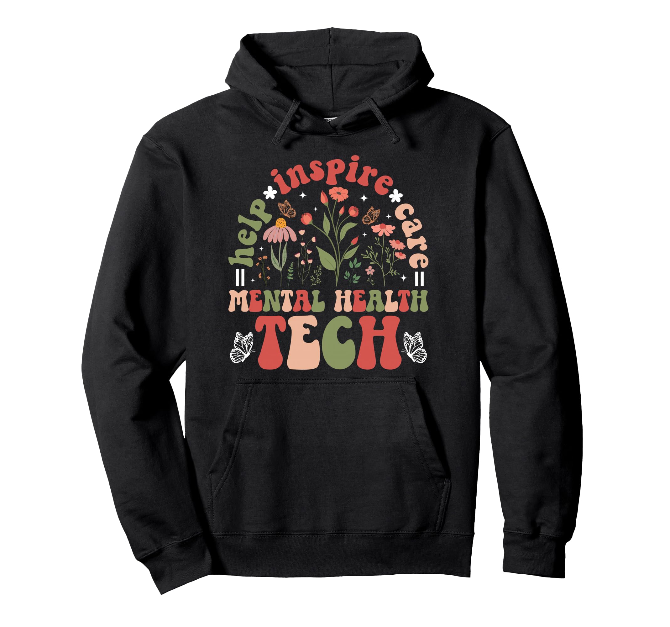 Mental Health Tech Help Inspire Mental Hoodie - Graphic Print for Adults - T-Shirt, Sweatshirt, Hoodie