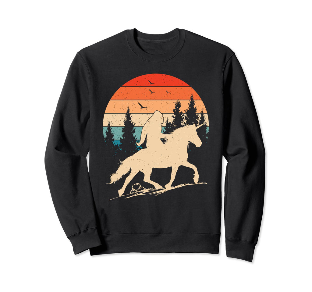 Bigfoot Riding Unicorn Funny Sweatshirt - Trendy Graphic for Adults - T-Shirt, Sweatshirt, Hoodie