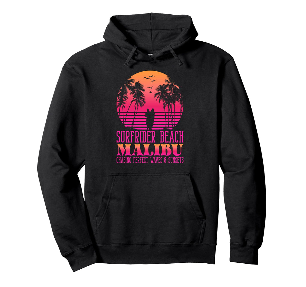 Waves Sunsets Surfrider Beach Malibu Hoodie - Unique Graphic Unisex - T-Shirt, Sweatshirt, Hoodie