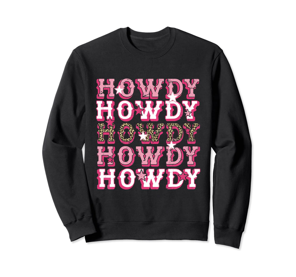 Leopard Howdy Rodeo Western Country Sweatshirt - Graphic Print Men Women - T-Shirt, Sweatshirt, Hoodie