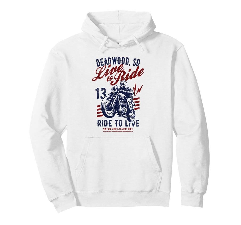 Deadwood South Dakota Motorcycle Hoodie - Fun Novelty Design Men Women - T-Shirt, Sweatshirt, Hoodie