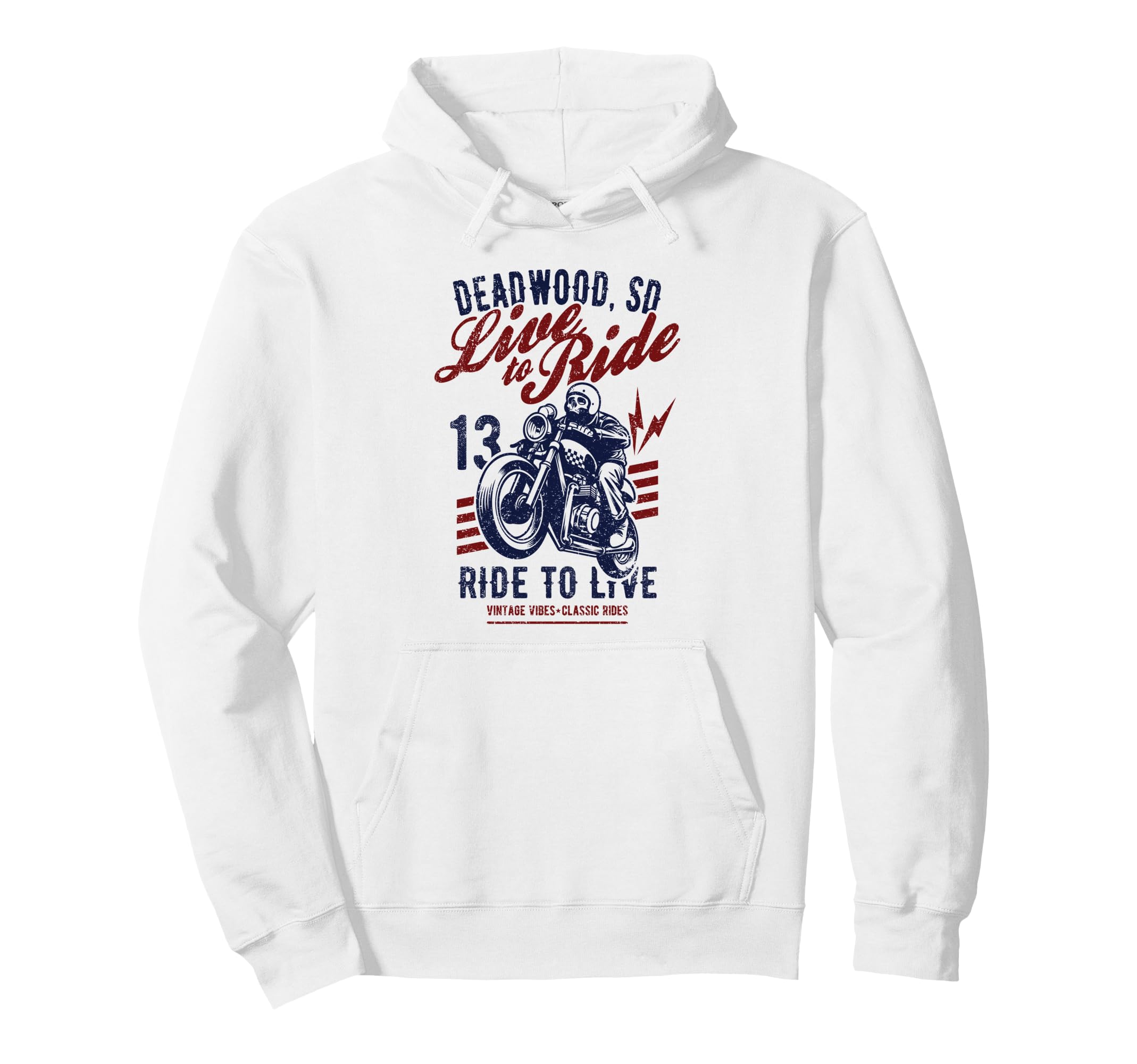Deadwood South Dakota Motorcycle Hoodie - Fun Novelty Design Men Women - T-Shirt, Sweatshirt, Hoodie