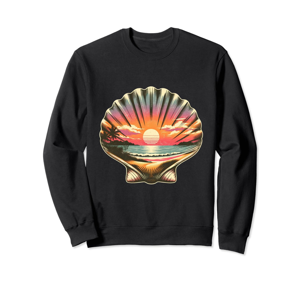 Seashell Sunset View Sweatshirt - Casual Everyday Wear Men Women - T-Shirt, Sweatshirt, Hoodie