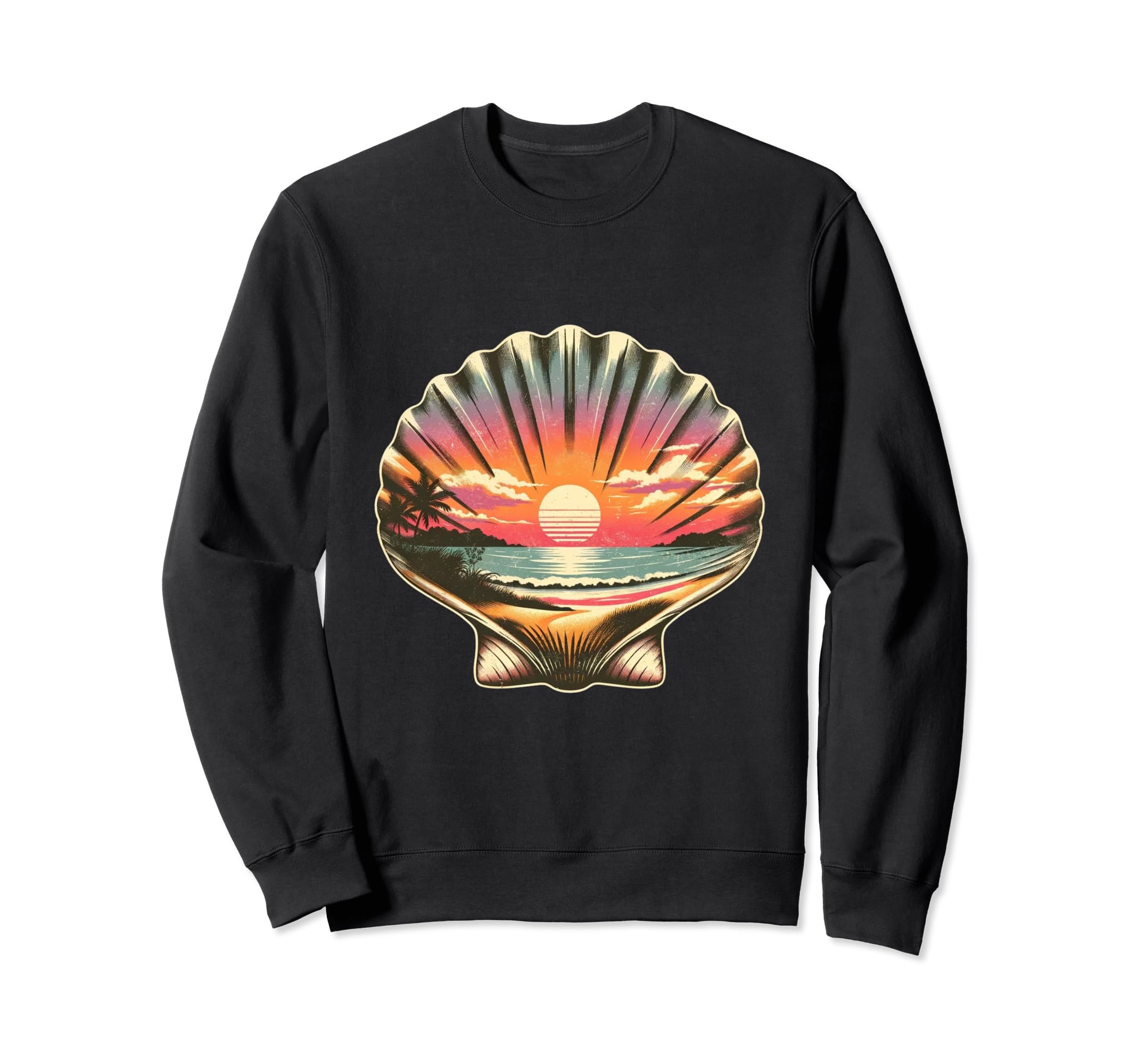 Seashell Sunset View Sweatshirt - Casual Everyday Wear Men Women - T-Shirt, Sweatshirt, Hoodie