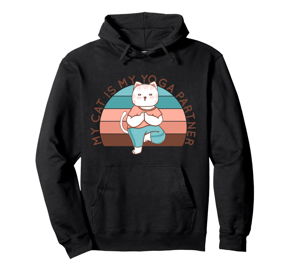 Cat Yoga Poses Cats Practicing Hoodie - Graphic Print for Adults - T-Shirt, Sweatshirt, Hoodie