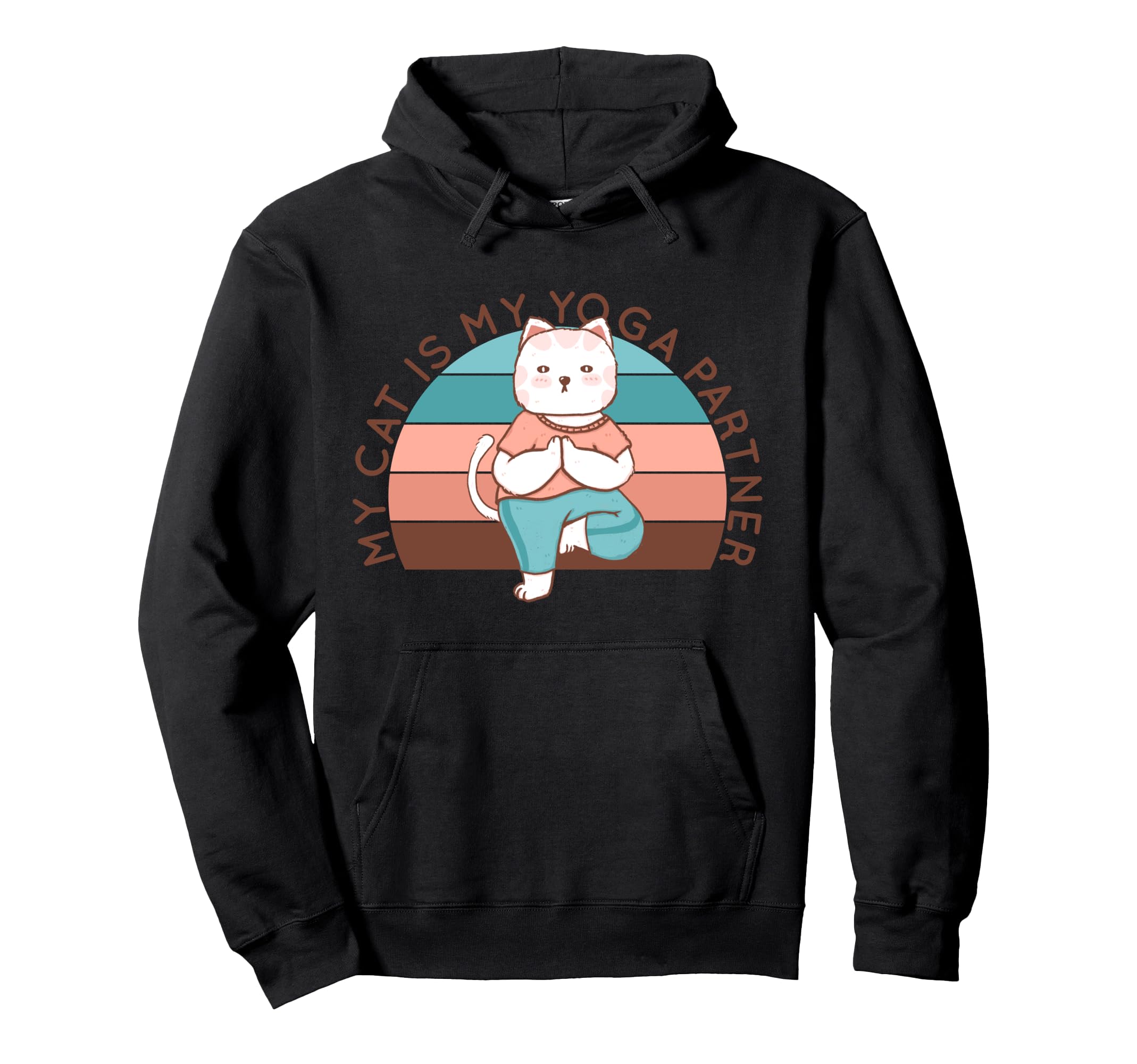 Cat Yoga Poses Cats Practicing Hoodie - Graphic Print for Adults - T-Shirt, Sweatshirt, Hoodie