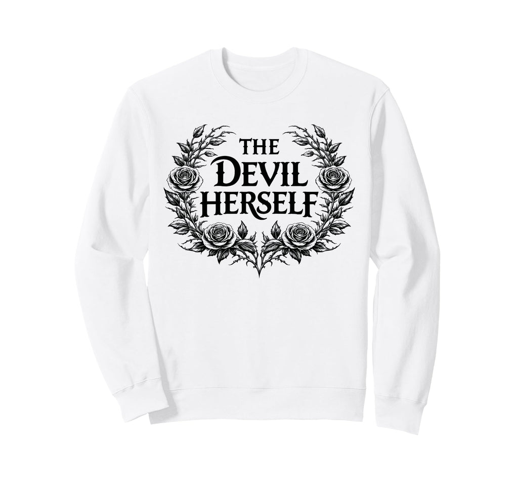Devil Herself Occult Dark Feminine Sweatshirt - Novelty Apparel Men Women - T-Shirt, Sweatshirt, Hoodie