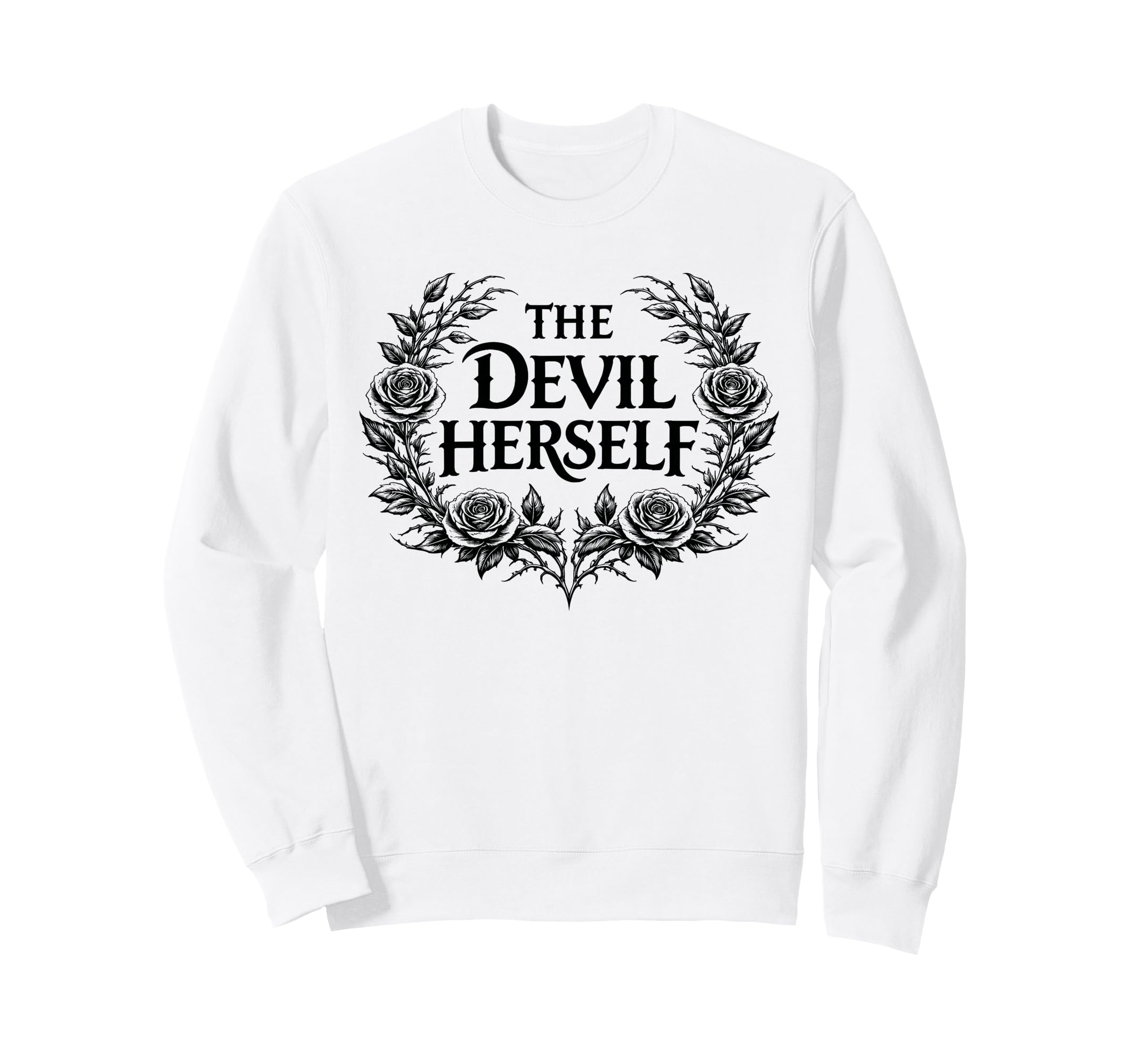 Devil Herself Occult Dark Feminine Sweatshirt - Novelty Apparel Men Women - T-Shirt, Sweatshirt, Hoodie