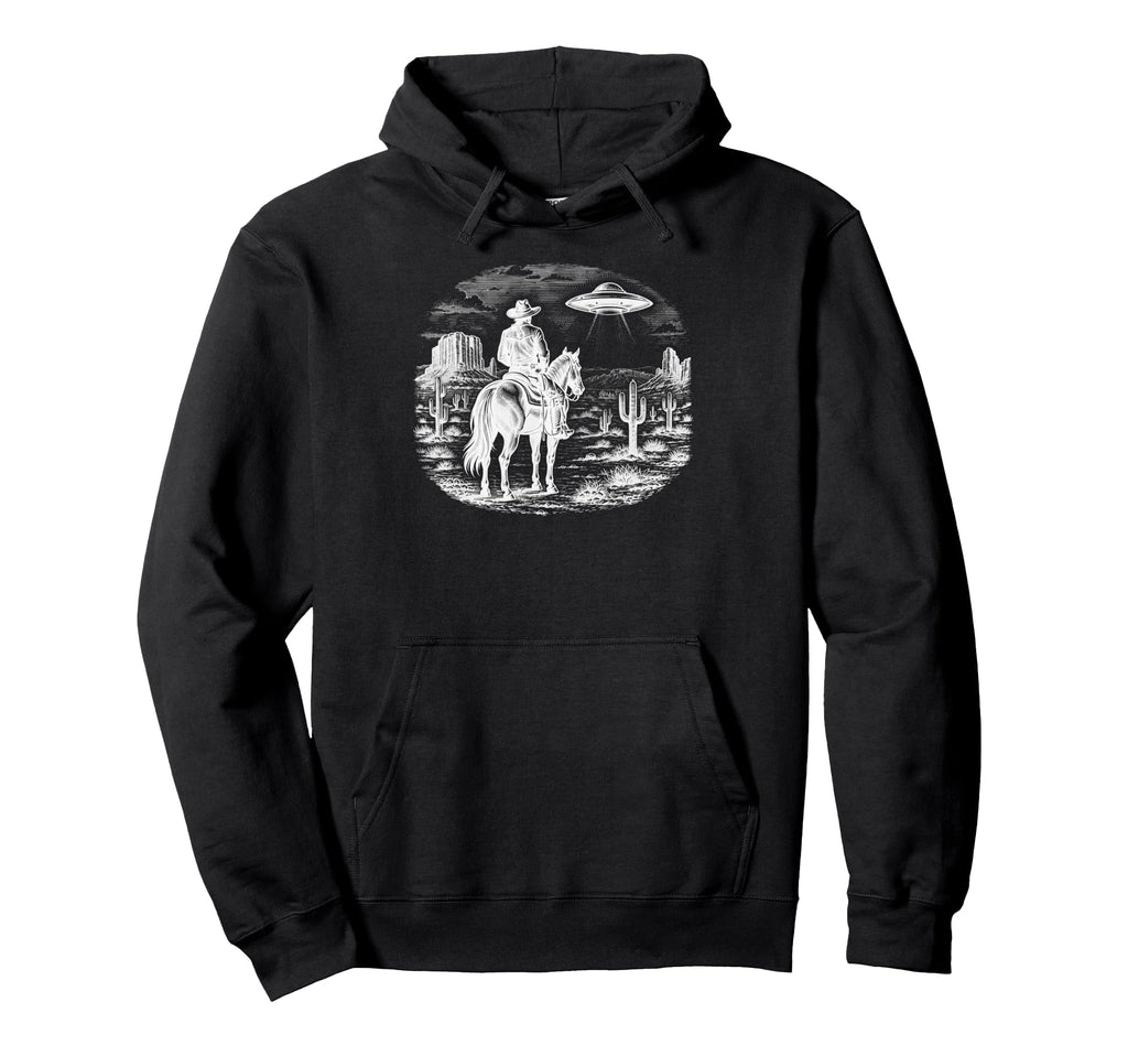Horse Lover Ufo Western Cowboy Horse Hoodie - Graphic Print Men Women - T-Shirt, Sweatshirt, Hoodie
