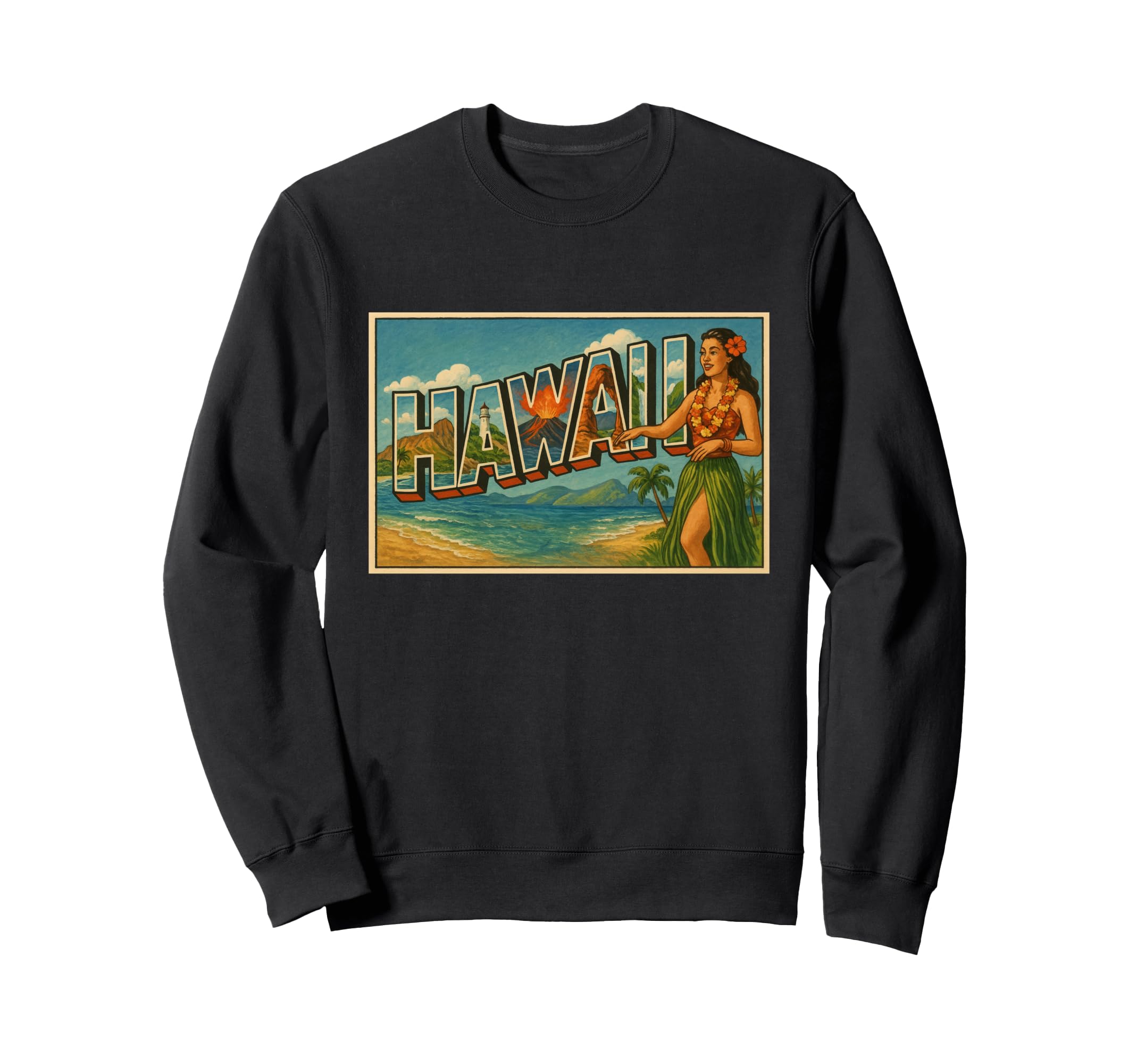 Hawaii 50S Travel Souvenir Art Sweatshirt - Custom Art Print Unisex - T-Shirt, Sweatshirt, Hoodie