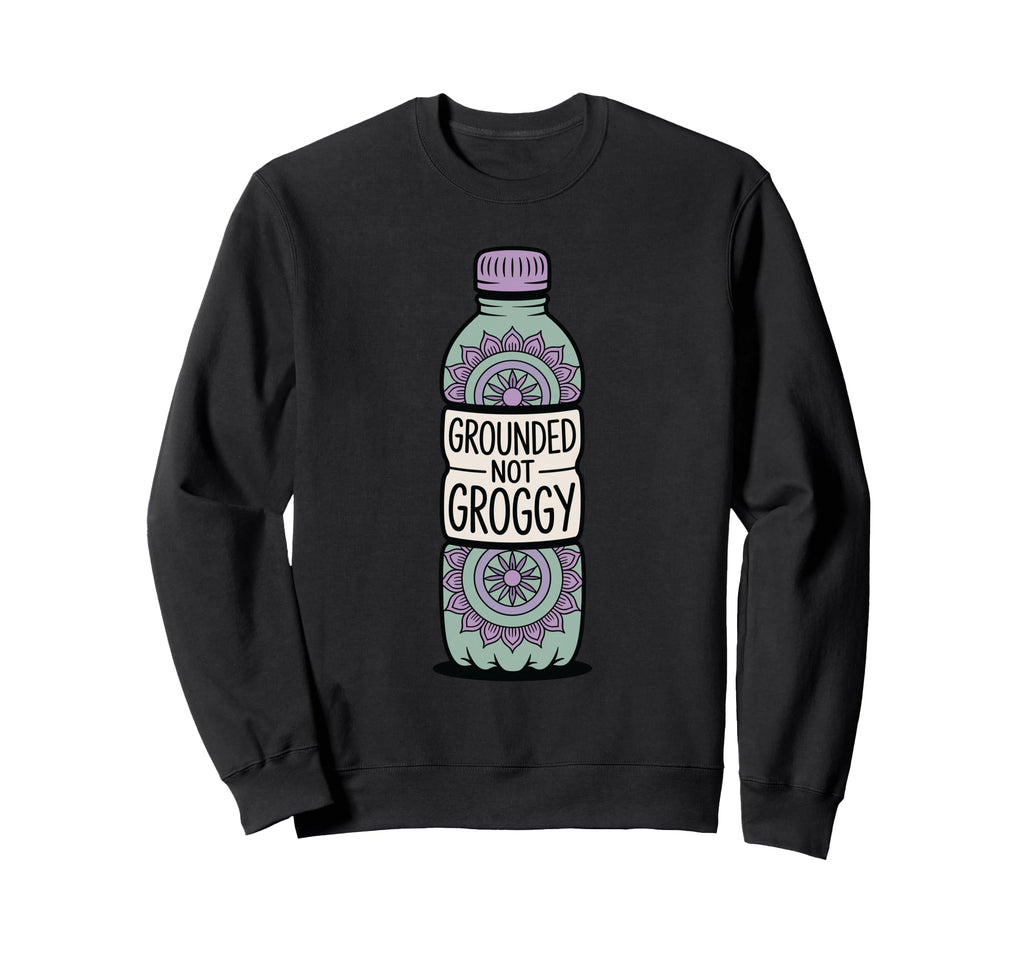 Grounded Not Groggy Mindfulness Sweatshirt - Novelty Apparel for Adults - T-Shirt, Sweatshirt, Hoodie