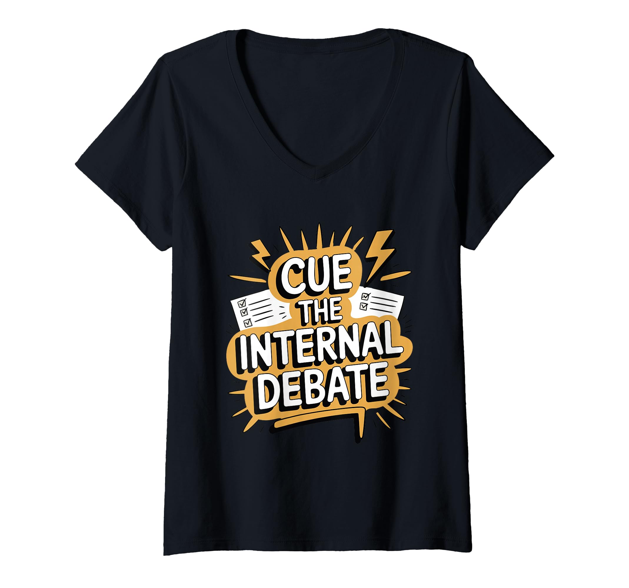 Womens Cue Internal Debate Funny T-Shirt - Unique Graphic for Adults - T-Shirt, Sweatshirt, Hoodie