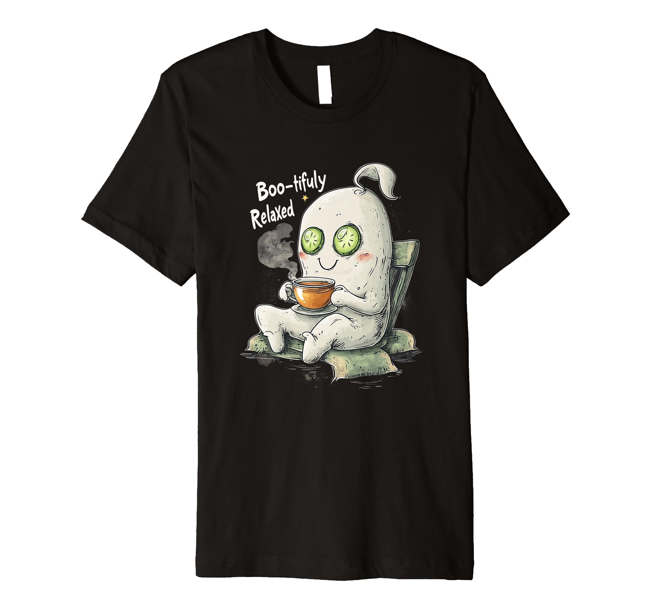 Funny Ghost Boo Tifully Relaxed Fun T-Shirt - Custom Art Print for Adults - T-Shirt, Sweatshirt, Hoodie