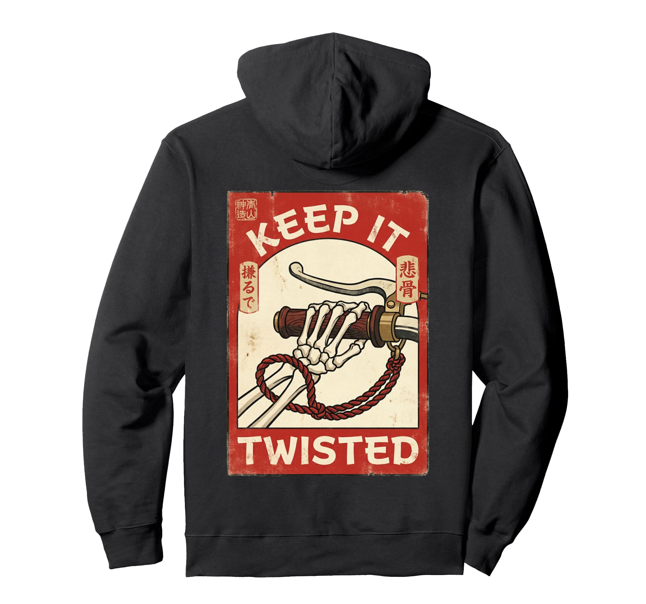 Japanese Motorcycle Garage Sign Art Hoodie - Graphic Print for Adults - T-Shirt, Sweatshirt, Hoodie