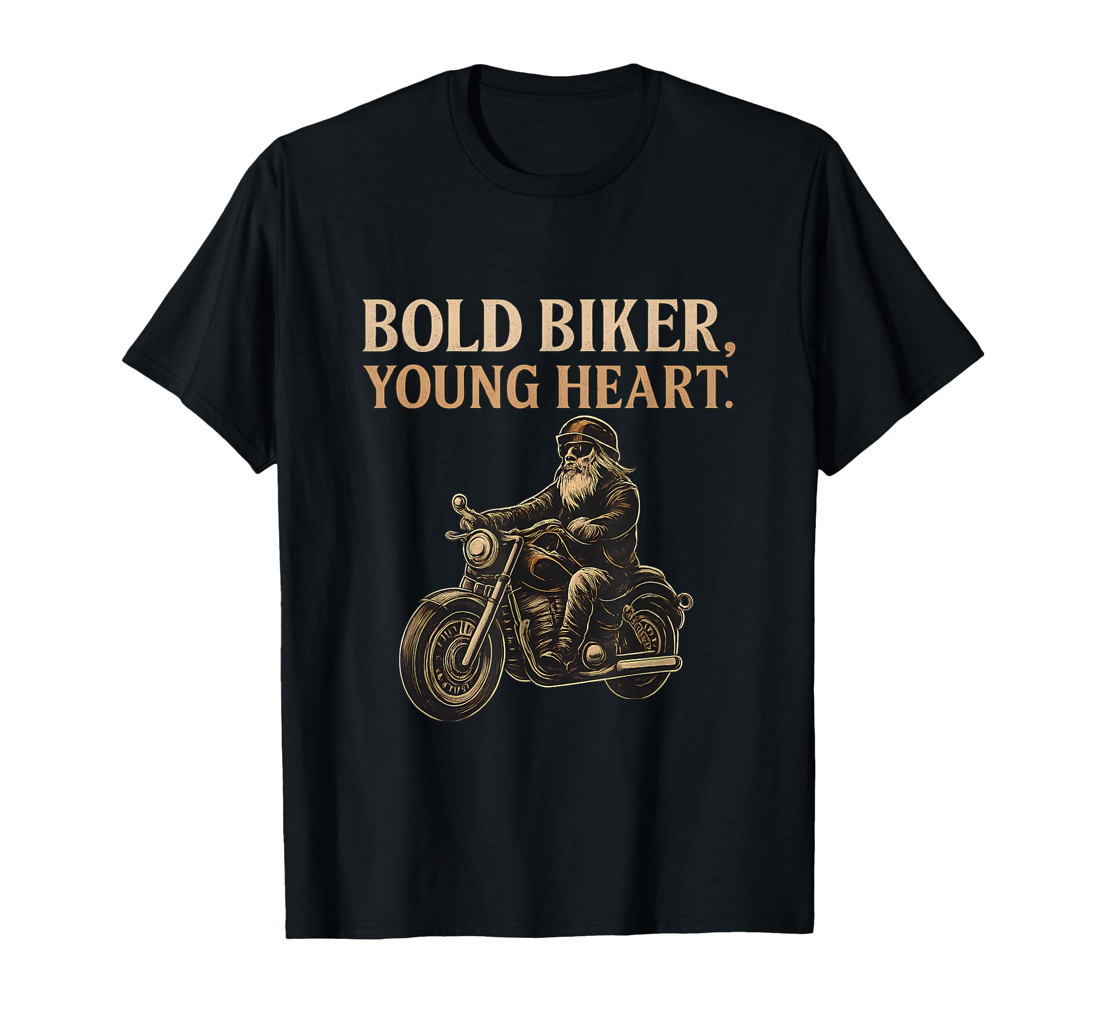 Bold Biker Young Heart Motorcycle T-Shirt - Novelty Apparel for Adults - T-Shirt, Sweatshirt, Hoodie