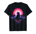 Synthwave Cat Samurai Mediation T-Shirt - Fun Novelty Design Unisex - T-Shirt, Sweatshirt, Hoodie