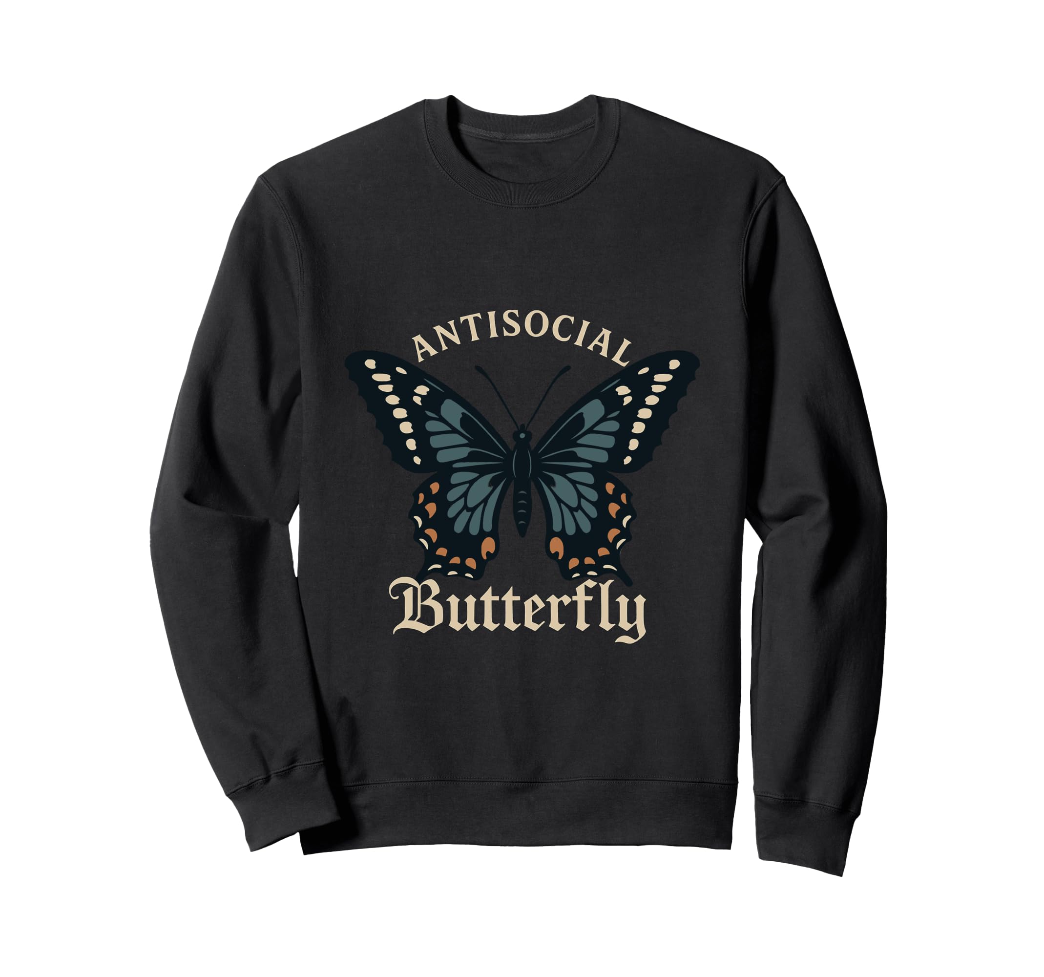 Antisocial Butterfly Fairycore Sweatshirt - Fun Novelty Design Unisex - T-Shirt, Sweatshirt, Hoodie