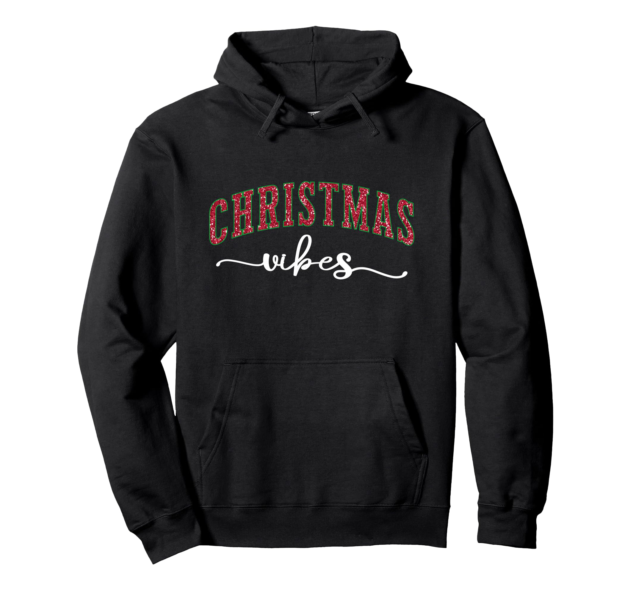 Vibes Festive Typography Holiday Hoodie - Aesthetic Graphic for Adults - T-Shirt, Sweatshirt, Hoodie
