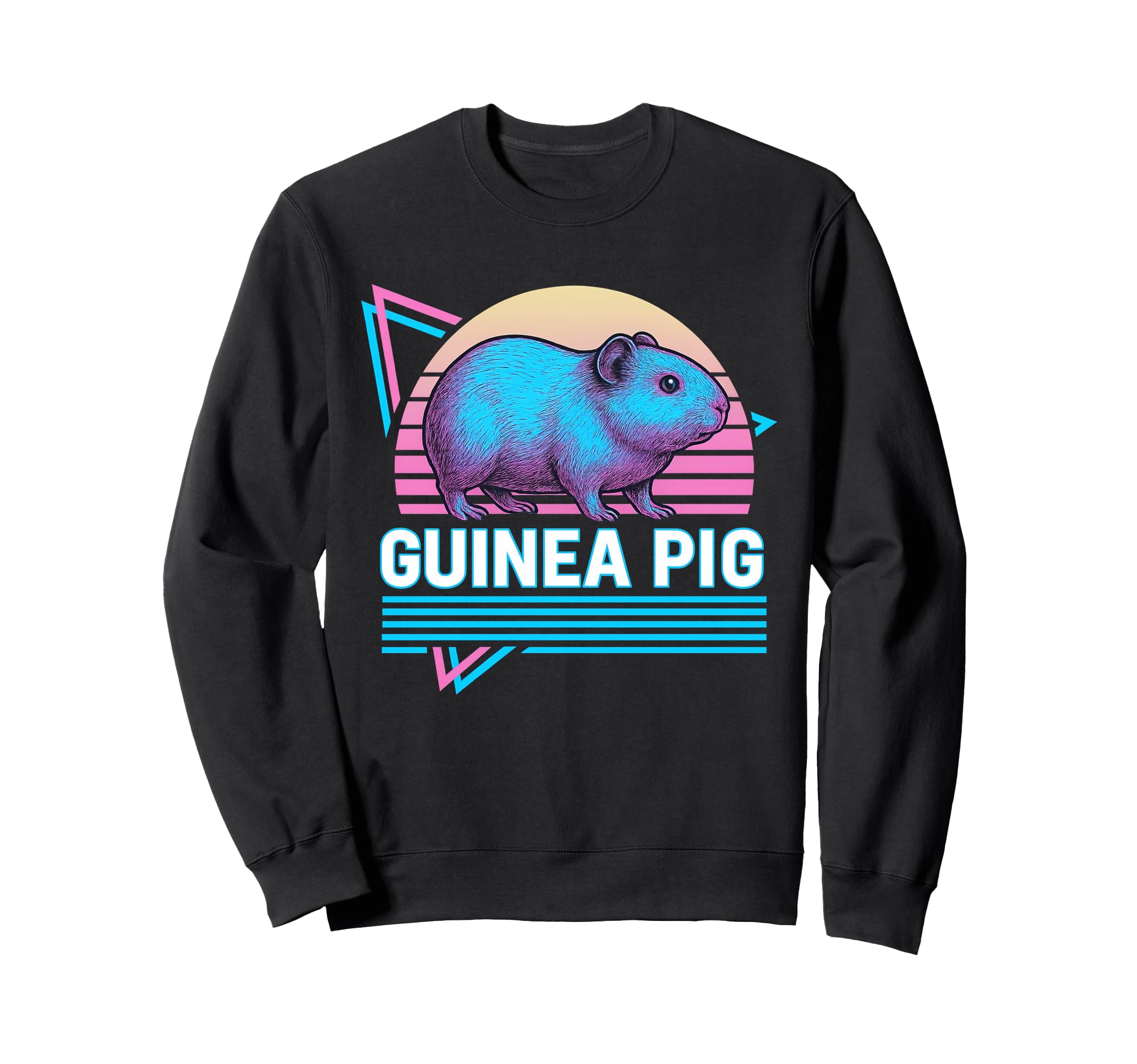 Guinea Pig Synthwave Aesthetic Sweatshirt - Fun Novelty Design for Adults - T-Shirt, Sweatshirt, Hoodie