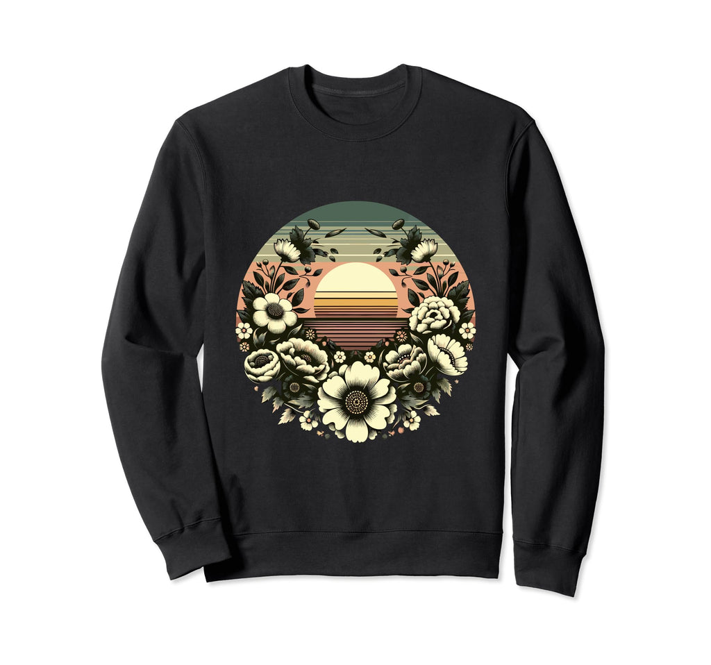 Floral Horizon Sunset Charm Sweatshirt - Aesthetic Graphic Men Women - T-Shirt, Sweatshirt, Hoodie