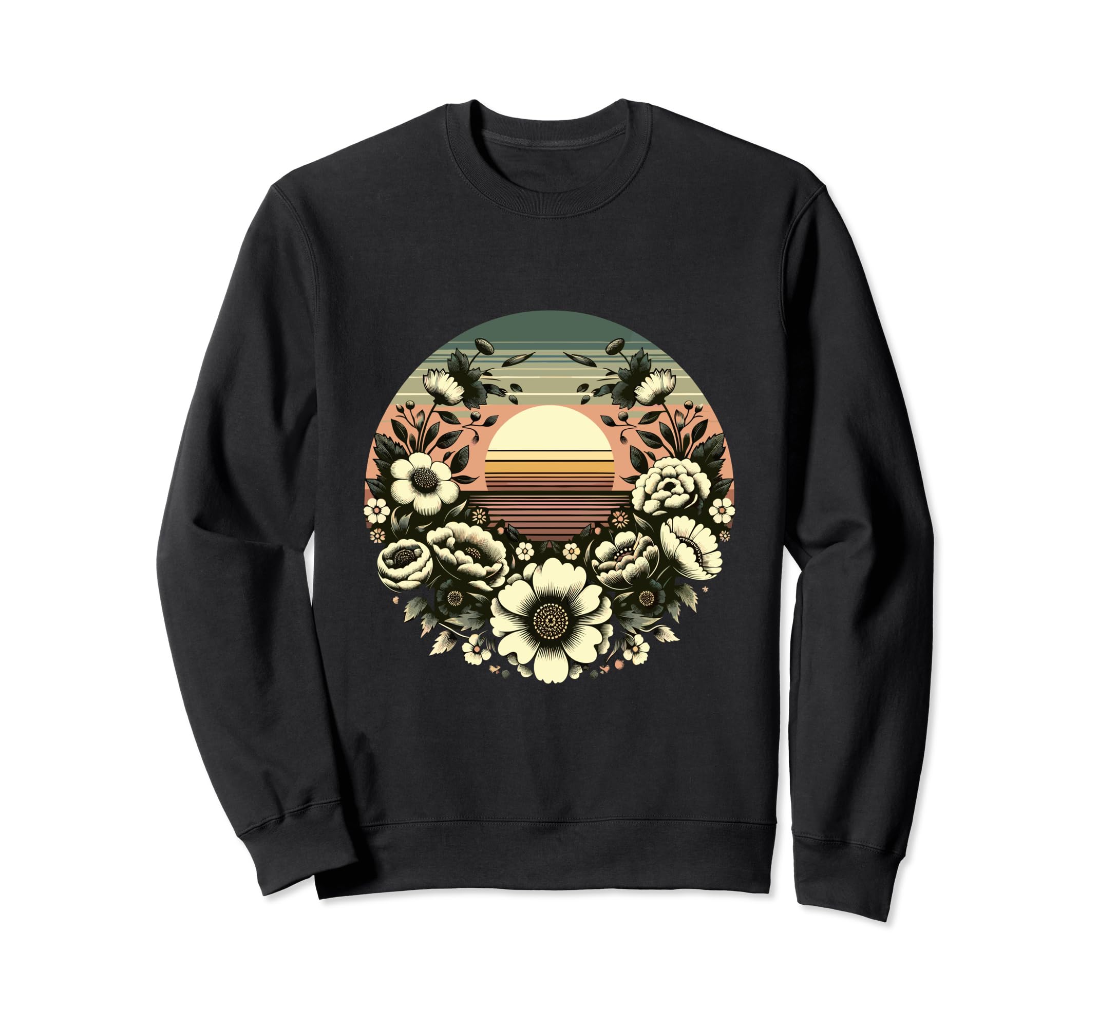 Floral Horizon Sunset Charm Sweatshirt - Aesthetic Graphic Men Women - T-Shirt, Sweatshirt, Hoodie