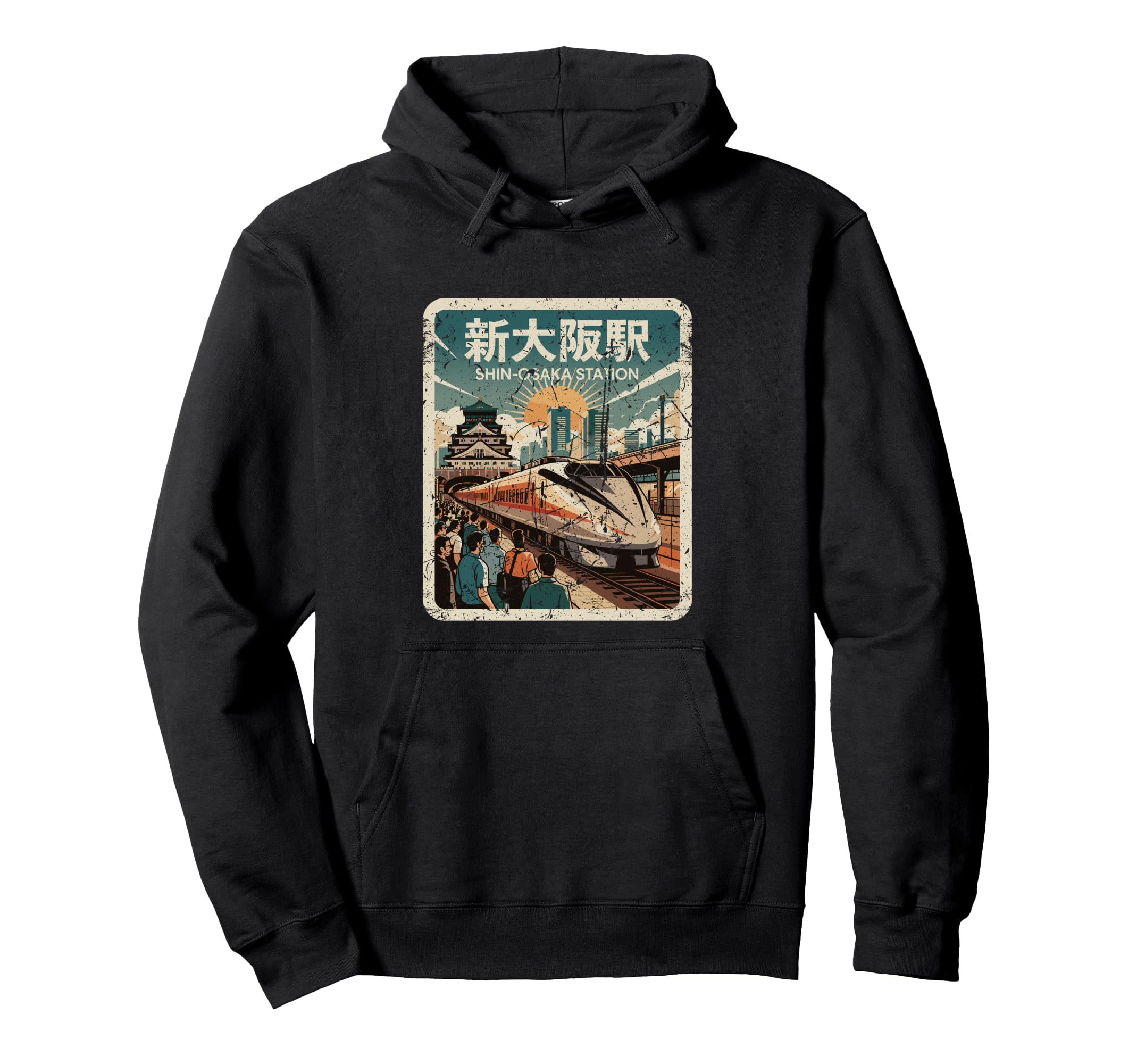 Osaka Station Japan Train Japanese Kanji Hoodie - Trendy Graphic Men Women - T-Shirt, Sweatshirt, Hoodie