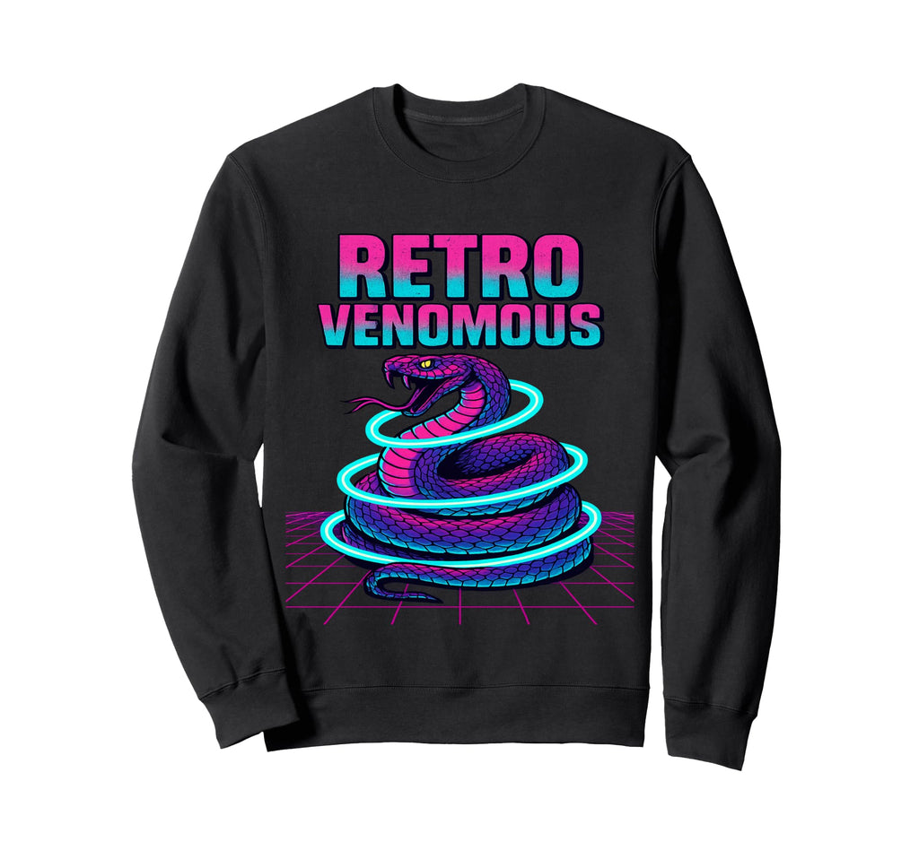 Venom Snake Vaporwave Sweatshirt - Casual Everyday Wear for Adults - T-Shirt, Sweatshirt, Hoodie