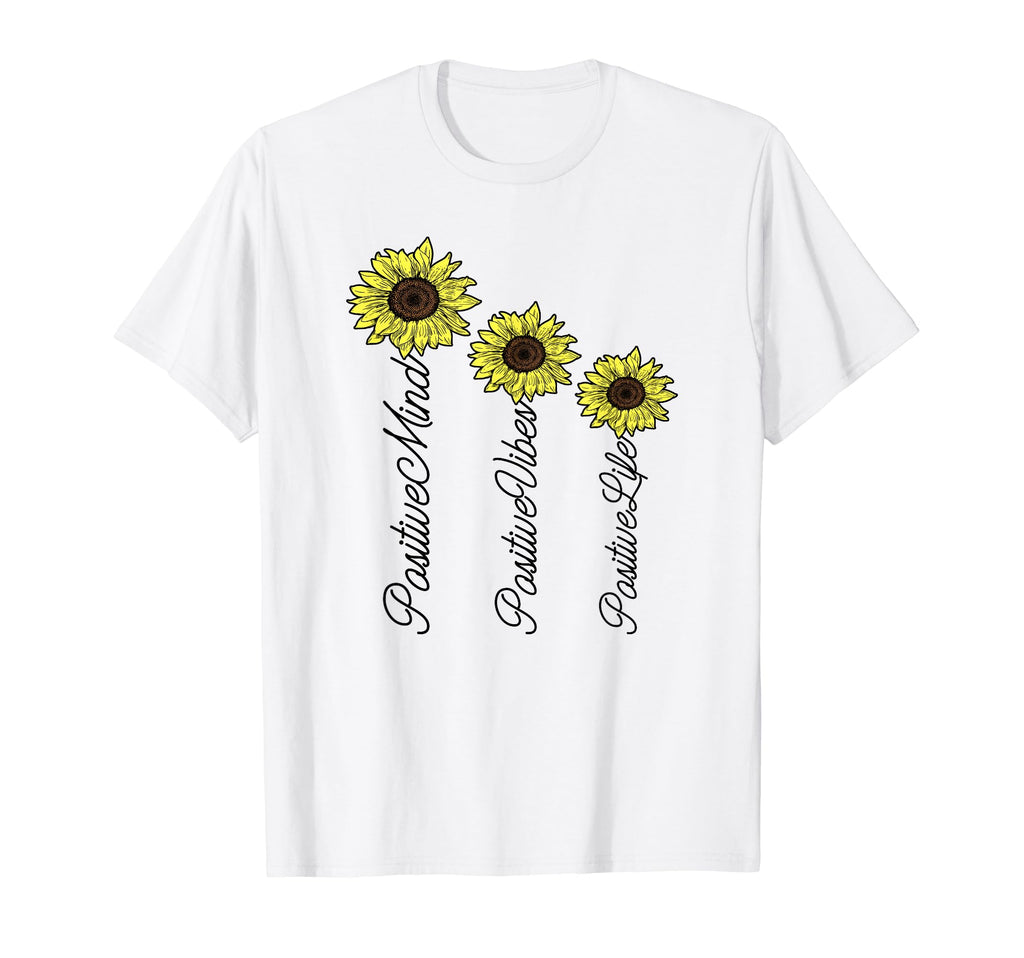 Positive Mind Vibes Life Sunflower T-Shirt - Aesthetic Graphic for Adults - T-Shirt, Sweatshirt, Hoodie