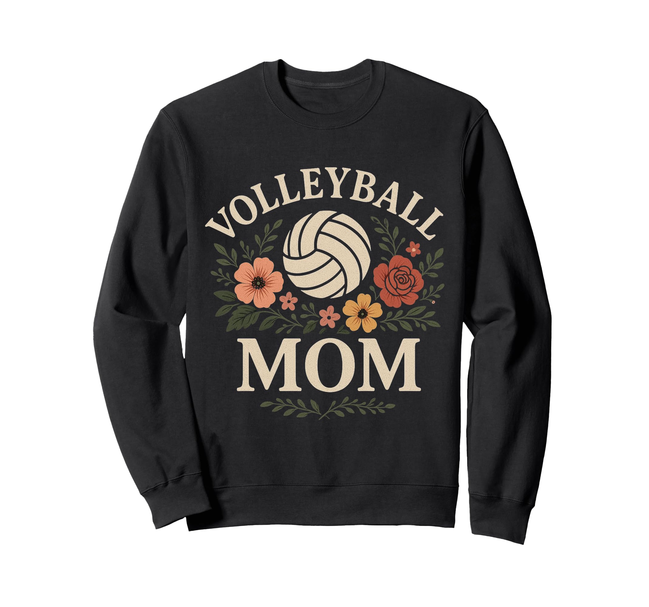 Volleyball Mom Typography Proud Sports Sweatshirt - Trendy Graphic Unisex - T-Shirt, Sweatshirt, Hoodie