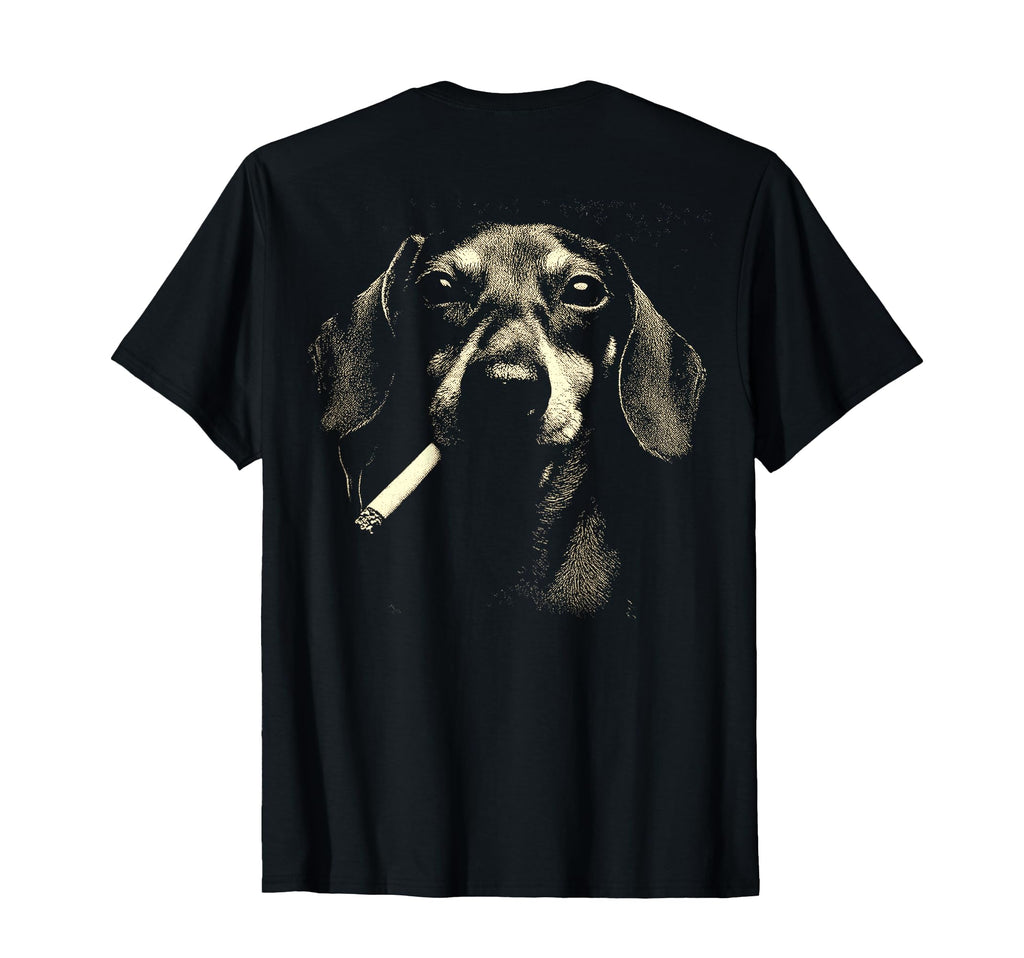 Dachshund Smoking Cigarette Grunge Meme T-Shirt - Unique Graphic Unisex - T-Shirt, Sweatshirt, Hoodie