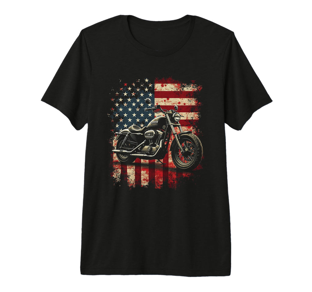 Motorcycle Flag Tri Blend T-Shirt - Novelty Apparel Unisex - T-Shirt, Sweatshirt, Hoodie