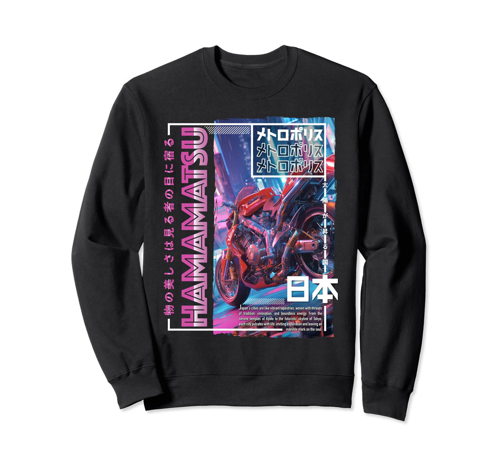 Hamamatsu City 80S Synthwave Sweatshirt - Novelty Apparel for Adults - T-Shirt, Sweatshirt, Hoodie