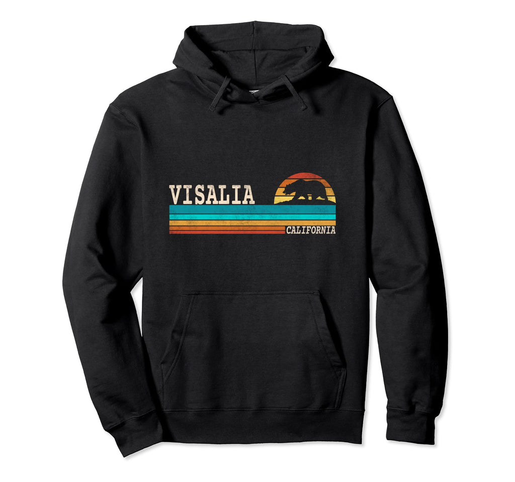 Visalia California State Bear Sunset Hoodie - Minimalist Print Men Women - T-Shirt, Sweatshirt, Hoodie