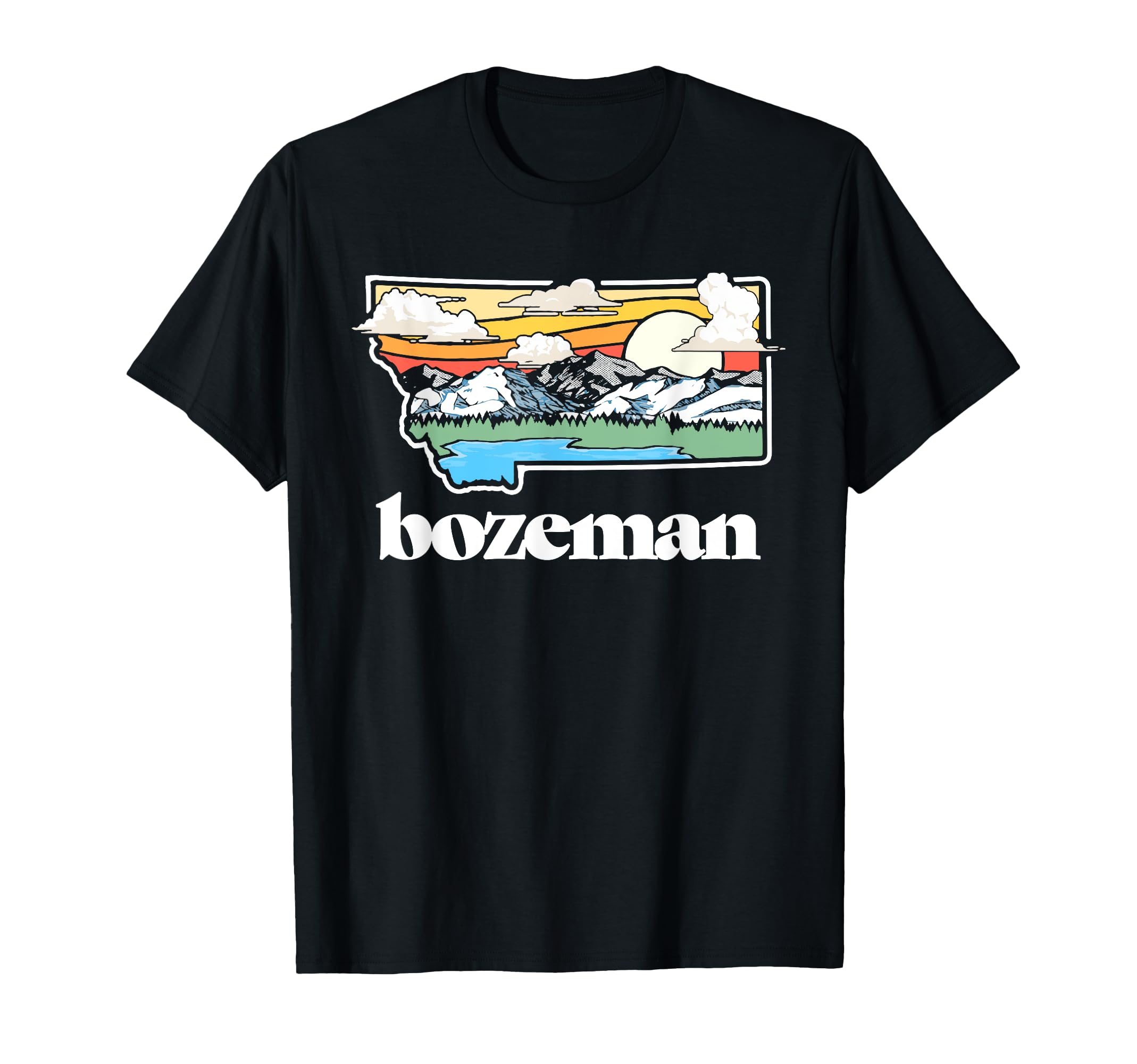 Bozeman Montana Outdoors Mountains T-Shirt - Aesthetic Graphic Unisex - T-Shirt, Sweatshirt, Hoodie