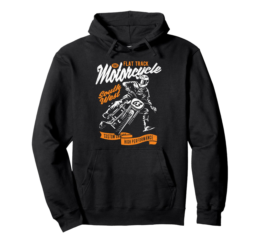 Flat Track Motorcycle Race Hoodie - Novelty Apparel Men Women - T-Shirt, Sweatshirt, Hoodie