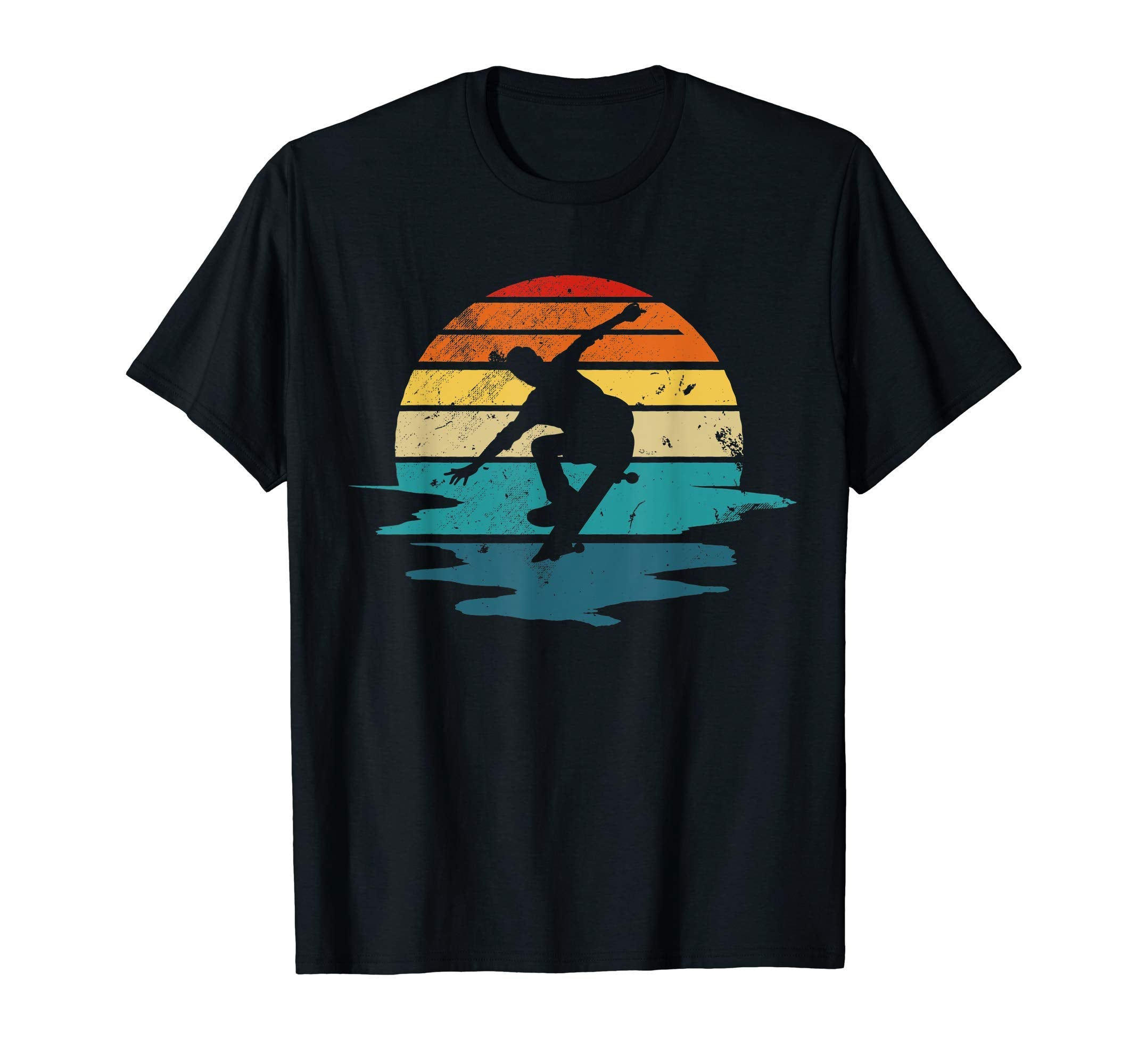 Skateboarder Silhouette Over Sunset T-Shirt - Casual Everyday Wear Unisex - T-Shirt, Sweatshirt, Hoodie