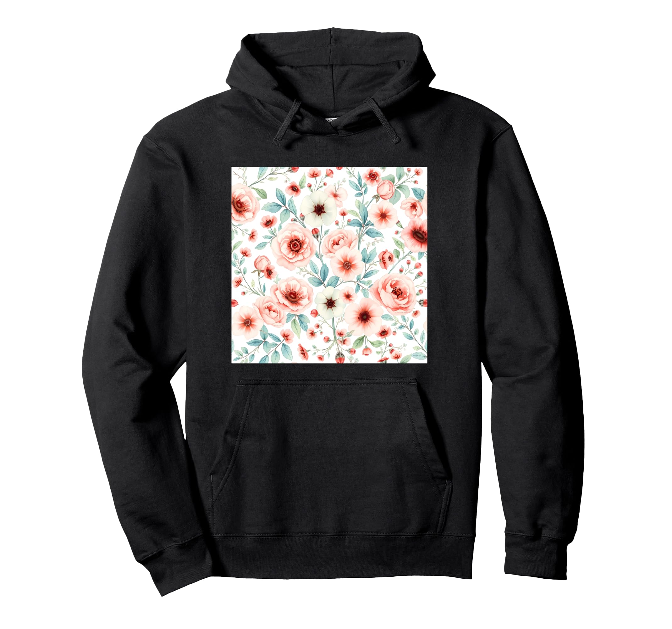 Floral Watercolor Art Hoodie - Aesthetic Graphic Men Women - T-Shirt, Sweatshirt, Hoodie