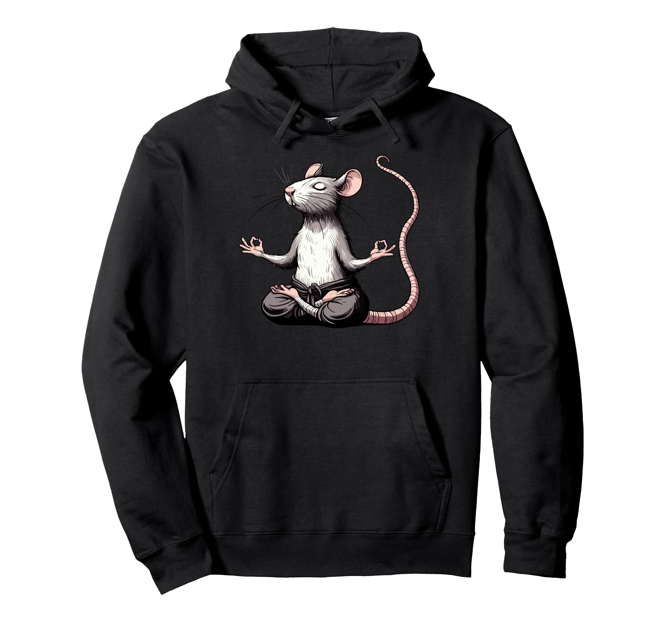 Meditation Rat Mouse Yoga Pose Relaxing Hoodie - Unique Graphic Unisex - T-Shirt, Sweatshirt, Hoodie
