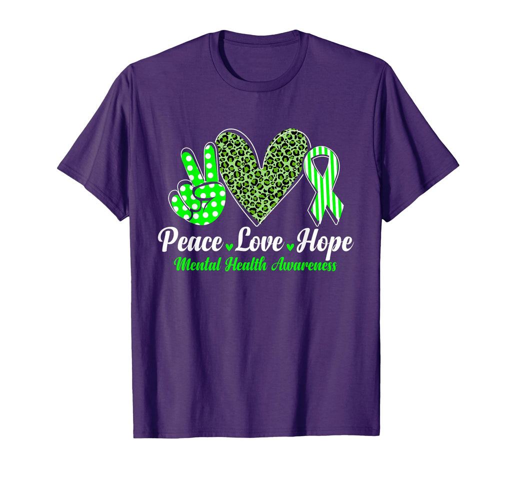 Green Ribbon Funny Peace Love Hope T-Shirt - Casual Everyday Wear Unisex - T-Shirt, Sweatshirt, Hoodie