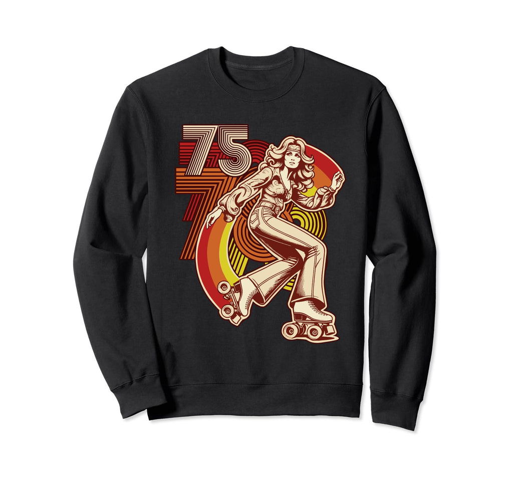 Groovy Glide Roller Skating 1975 Sweatshirt - Casual Everyday Wear Unisex - T-Shirt, Sweatshirt, Hoodie