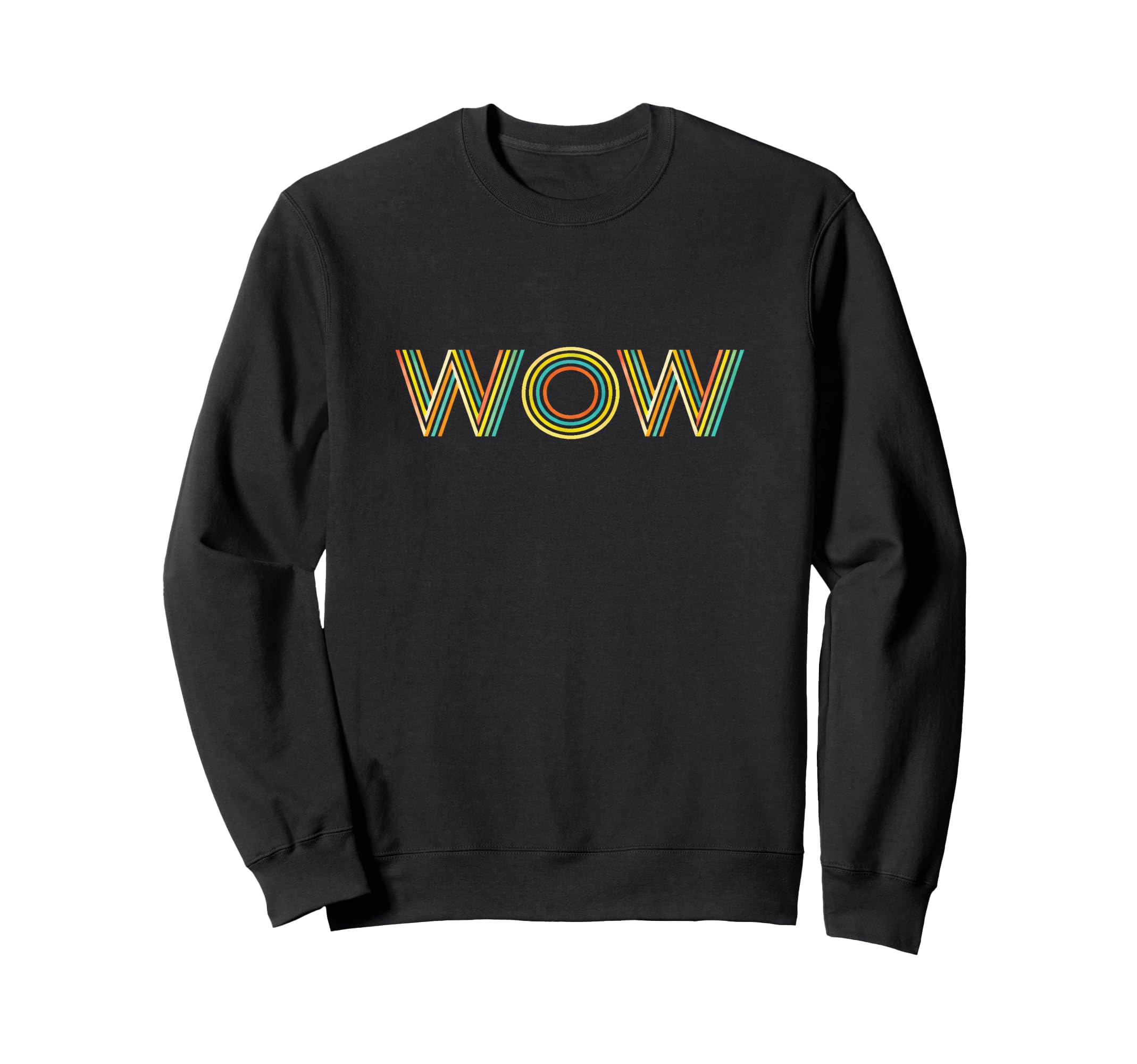 Funny Expression Wow Striped Sweatshirt - Aesthetic Graphic Unisex - T-Shirt, Sweatshirt, Hoodie