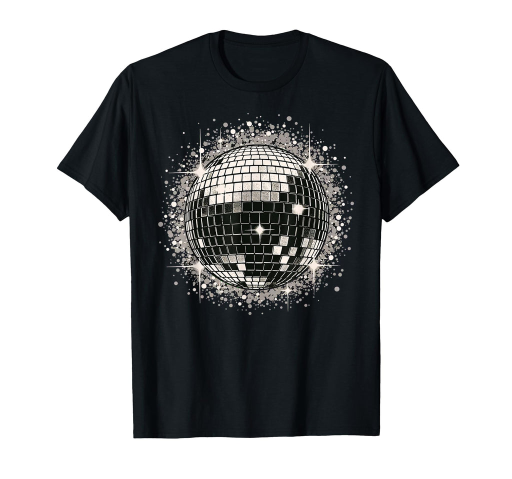 Black White Disco Ball Party T-Shirt - Fun Novelty Design Men Women - T-Shirt, Sweatshirt, Hoodie