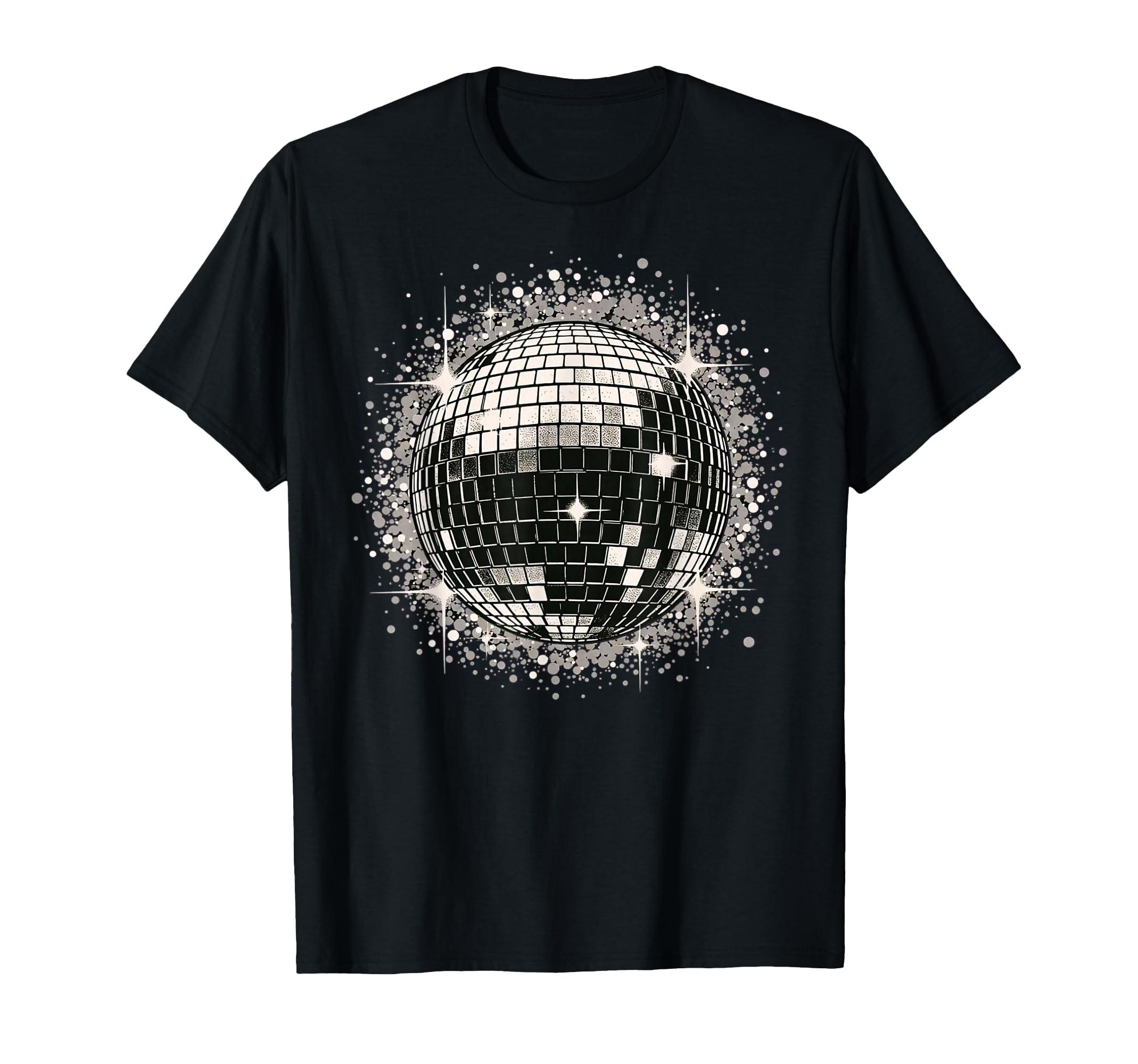 Black White Disco Ball Party T-Shirt - Fun Novelty Design Men Women - T-Shirt, Sweatshirt, Hoodie