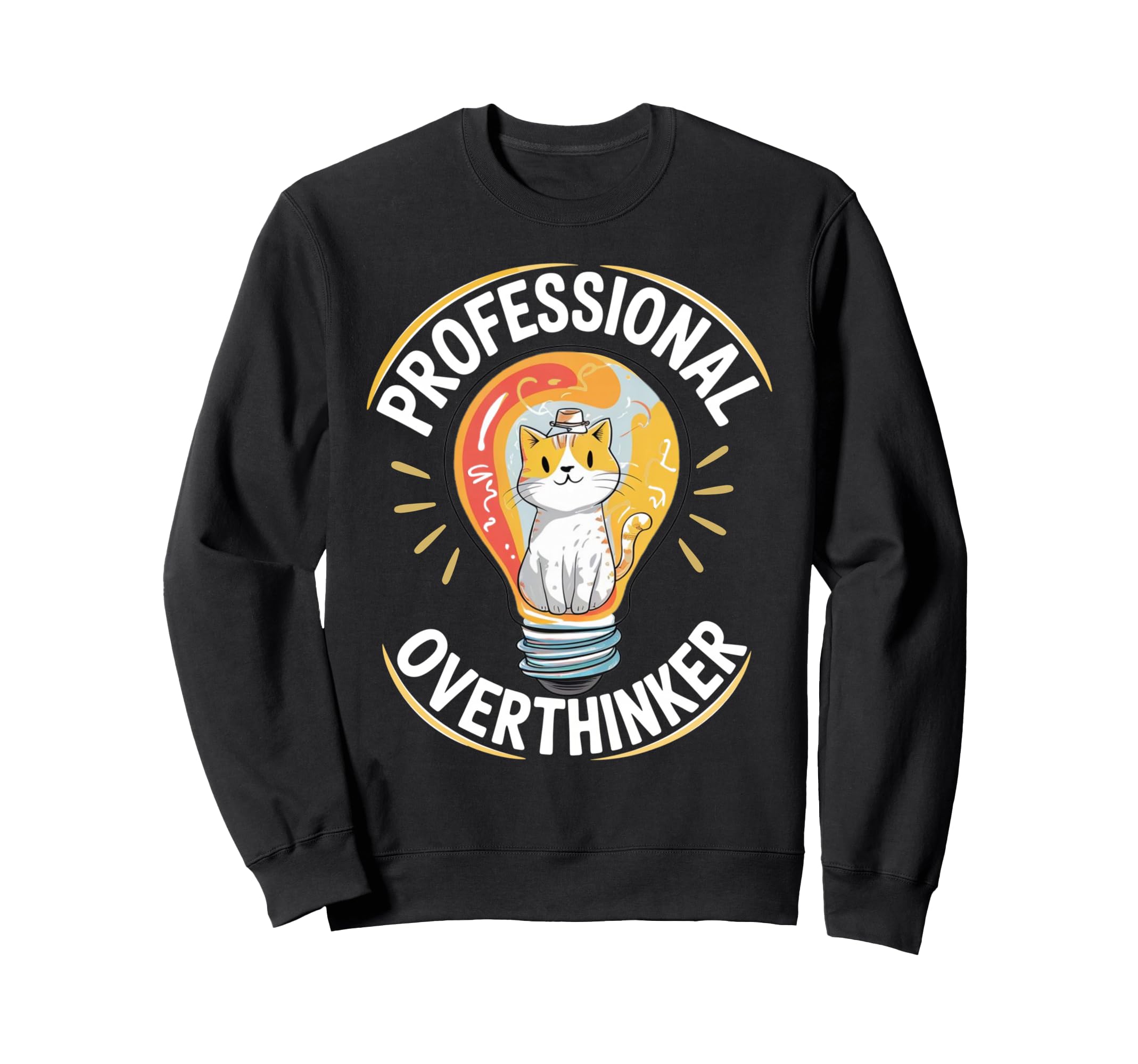 Professional Overthinker Cat Sweatshirt - Aesthetic Graphic for Adults - T-Shirt, Sweatshirt, Hoodie