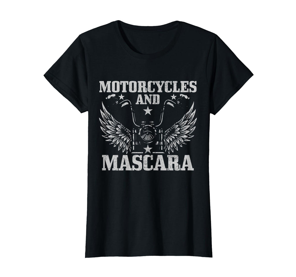 Motorcycles And Mascara Biker Funny T-Shirt - Graphic Print for Adults - T-Shirt, Sweatshirt, Hoodie