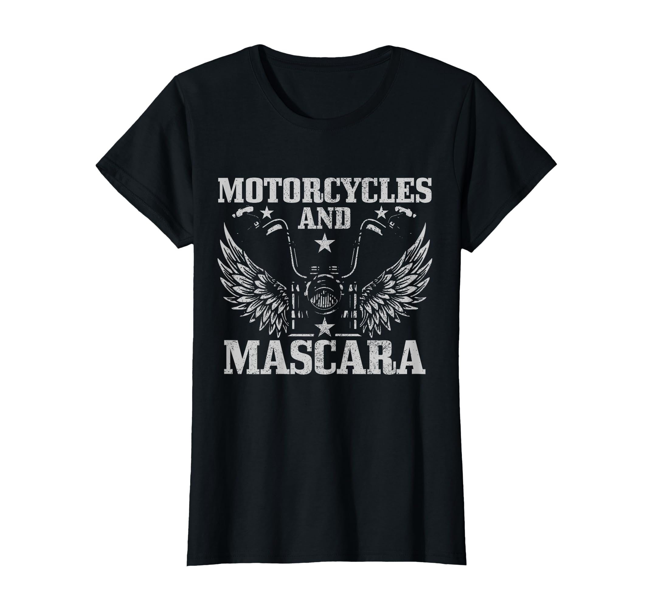 Motorcycles And Mascara Biker Funny T-Shirt - Minimalist Print Men Women - T-Shirt, Sweatshirt, Hoodie