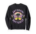 Antisocial Butterfly Groovy T Sweatshirt - Trendy Graphic for Adults - T-Shirt, Sweatshirt, Hoodie