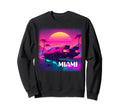 Miami Synthwave Vaporwave Sunset Palm Sweatshirt - Novelty Apparel Unisex - T-Shirt, Sweatshirt, Hoodie