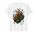 Flaming Rolling Dice Americana T-Shirt - Aesthetic Graphic Men Women - T-Shirt, Sweatshirt, Hoodie