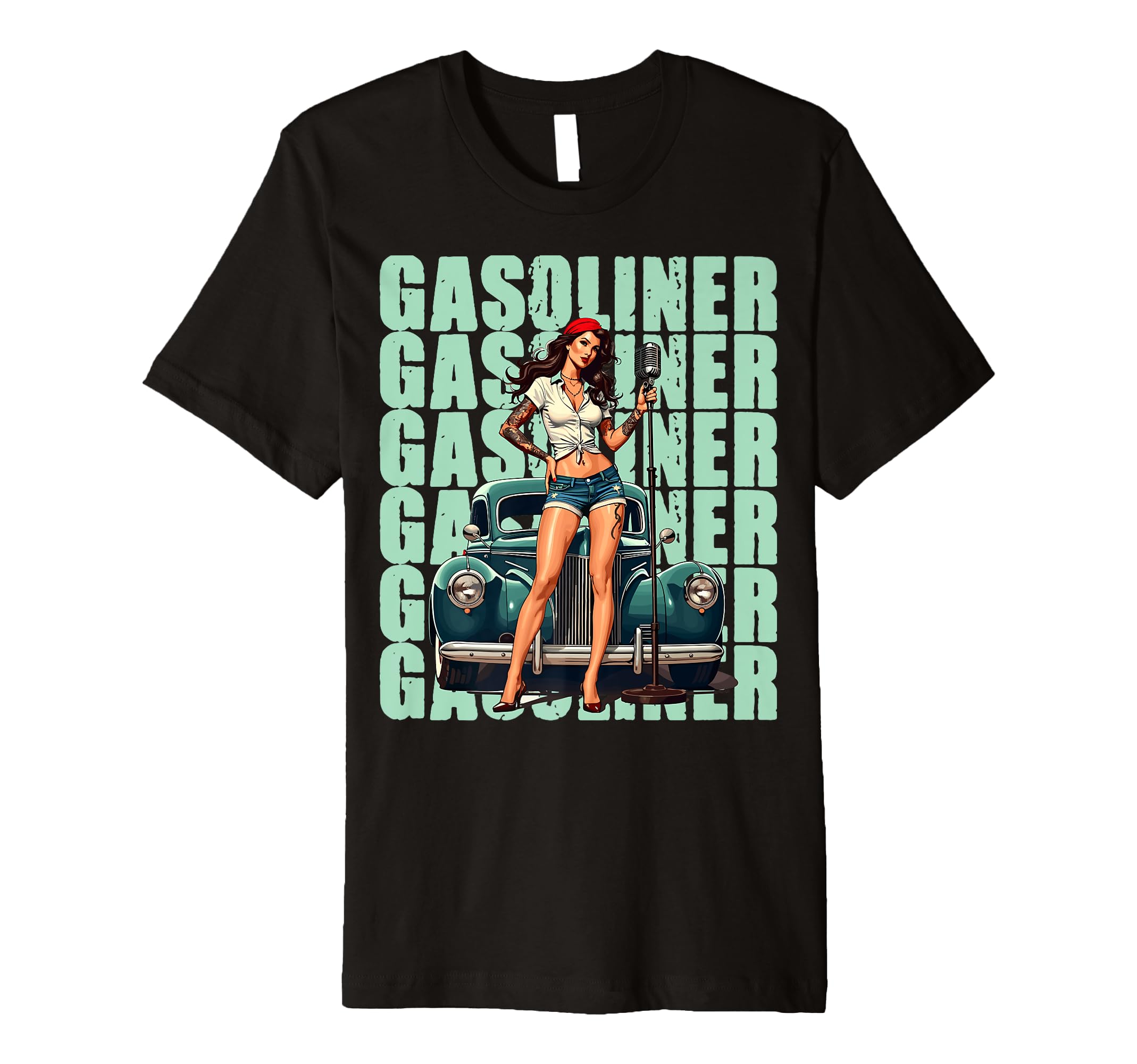 Gasoline Car Pin Up T-Shirt - Fun Novelty Design Unisex - T-Shirt, Sweatshirt, Hoodie